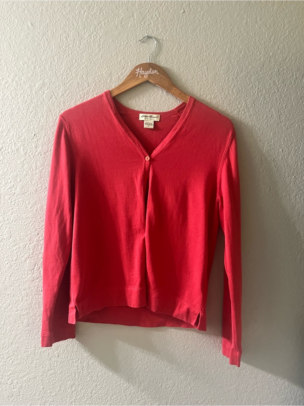 Eddie Bauer Coral V-Neck Cardigan